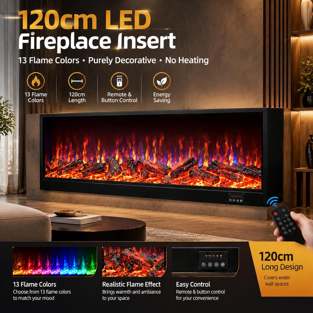 XR0596 European Style LED Electric Fireplace Insert with Realistic Flame Effect