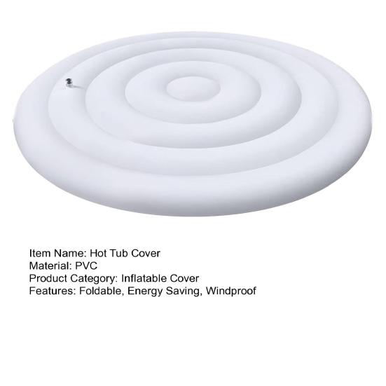145CM Inflatable Hot Tub Cover Foldable Energy Saving Round Hot Tub Lid