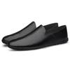 Men's Summer 2024 Soft Leather Loafers - Single Layer, Flat Bottom, Casual Slip-on Driving Shoes