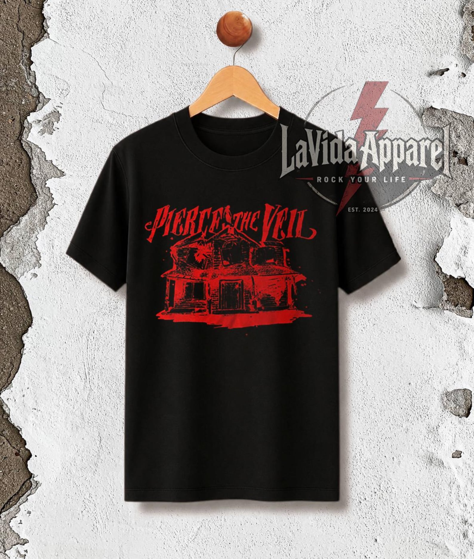 Limited Pierce the Veil Heavy Cotton T-Shirt - PTV Band Misadventures Custom Unisex Tee XL