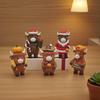 Christmas Highland Cattle Statue Thanksgiving Day Pumpkin Highland Cow Figurine Sculpture Home Office Desktop Decoration Ornament