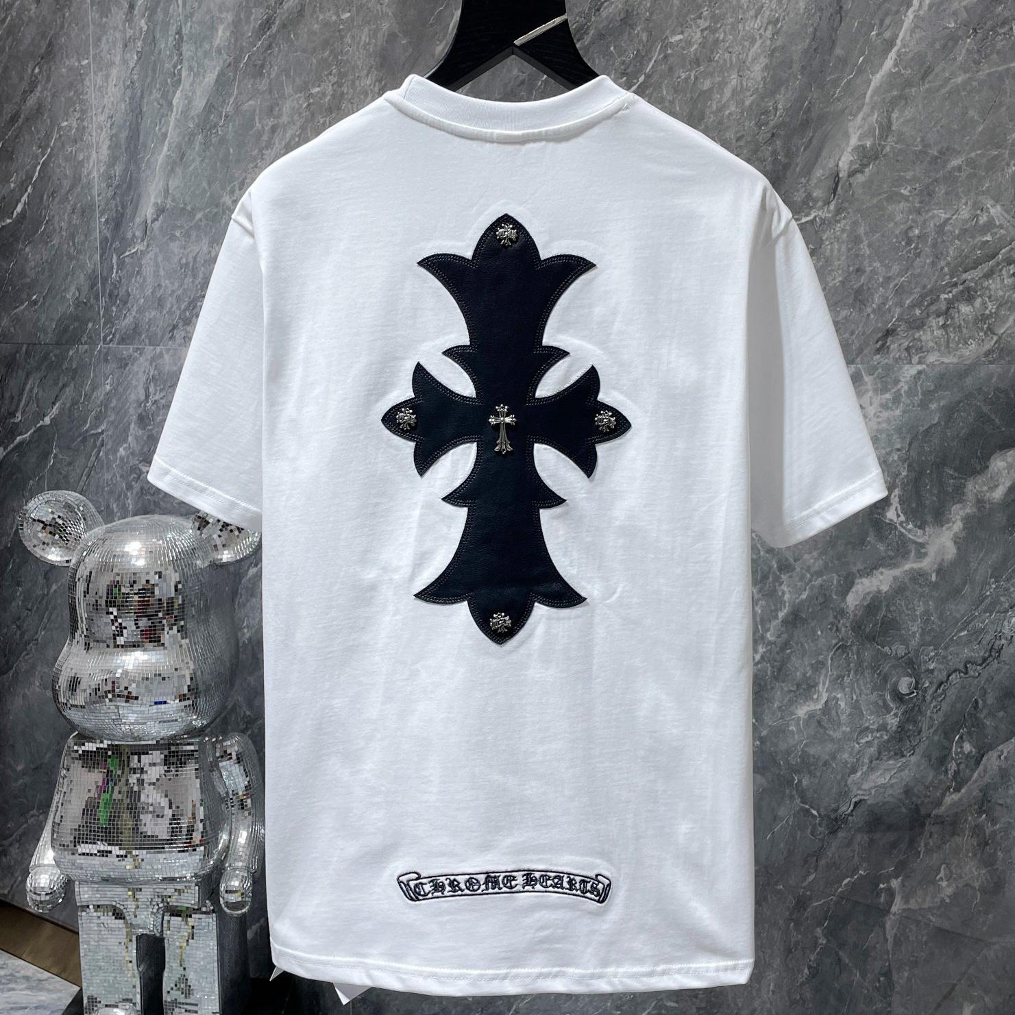 

8712 ХРОМІЗОВАНІ СЕРДЕЧКА 2025 Літня нова високоякісна бавовняна футболка вільного крою великого розміру для чоловіків та жінок, футболка для пар L білий