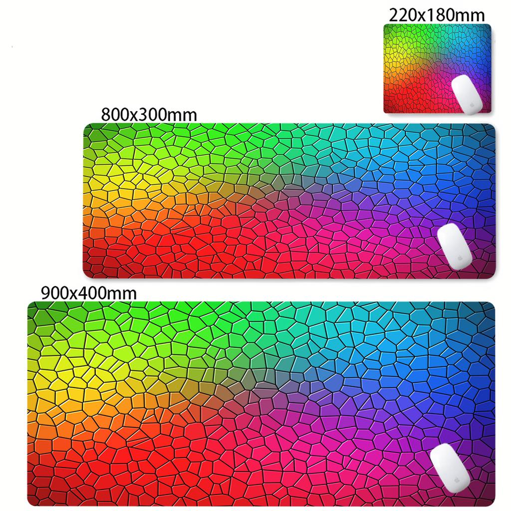 Tech 3D Geometry Mouse Pad Digital Polygon Mousepad Extended Desk Mat Thick Rubber Base Waterproof Cloth E Sports Mouse Mat