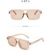 Women's sunglasses, men's and women's fashion square large-frame double-beam sunglasses