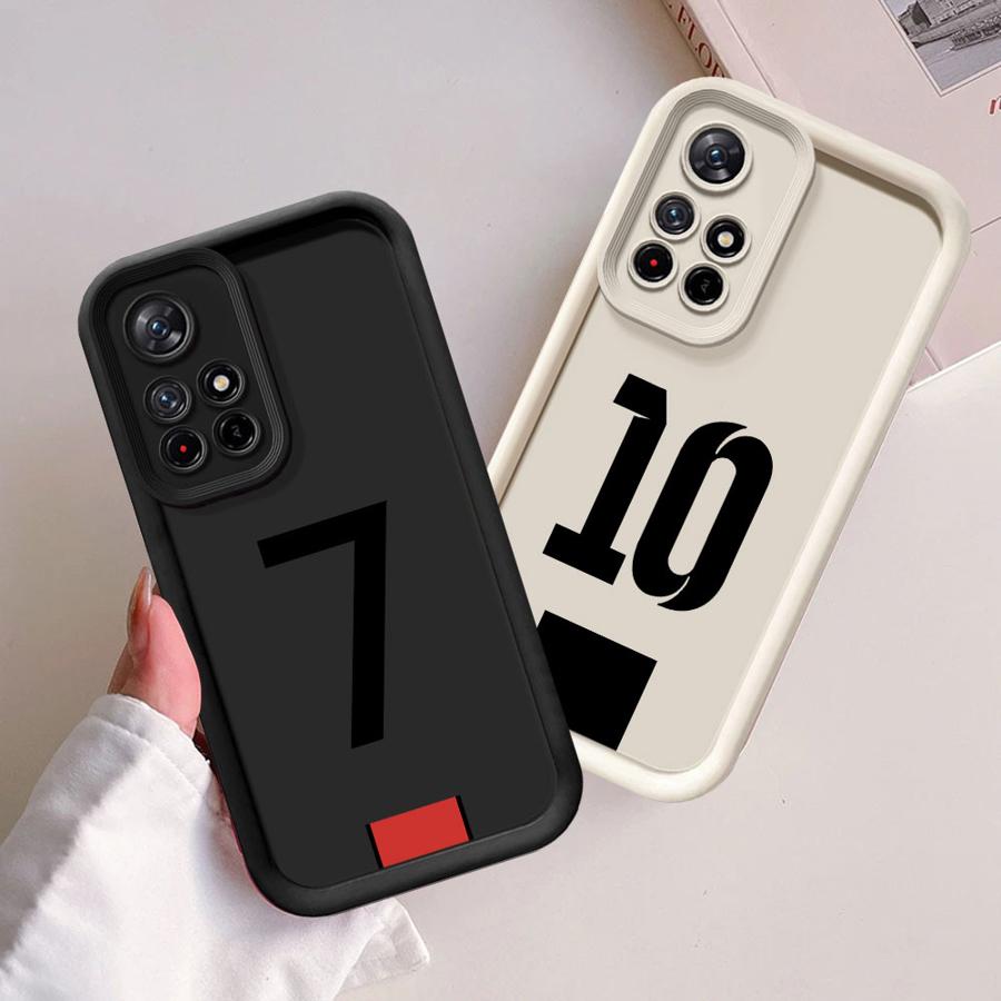 Soft Shell Phone Case for Xiaomi Redmi Note 13 14 Pro Plus 10 11 12 Pro 12s 11s FootBall Number