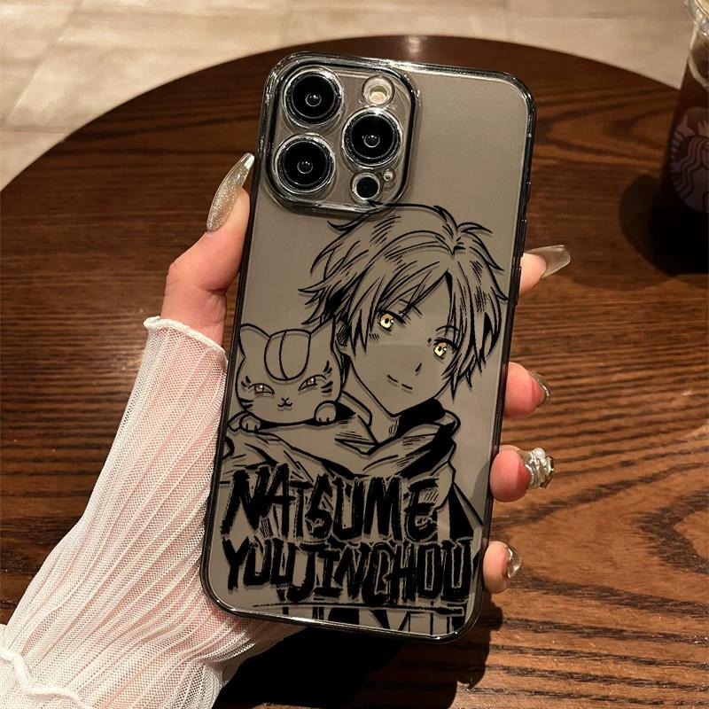 

Natsume s Book of Friends Line Art Clear Phone Case for iPhone 15/14/13/12 Anime Cover GALAXYS24 чёрный