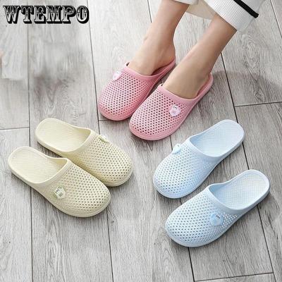 Women Slippers In Summer Flat Bottom Indoor Home Bathroom Non-slip Soft Sole Flat Cool Slippers
