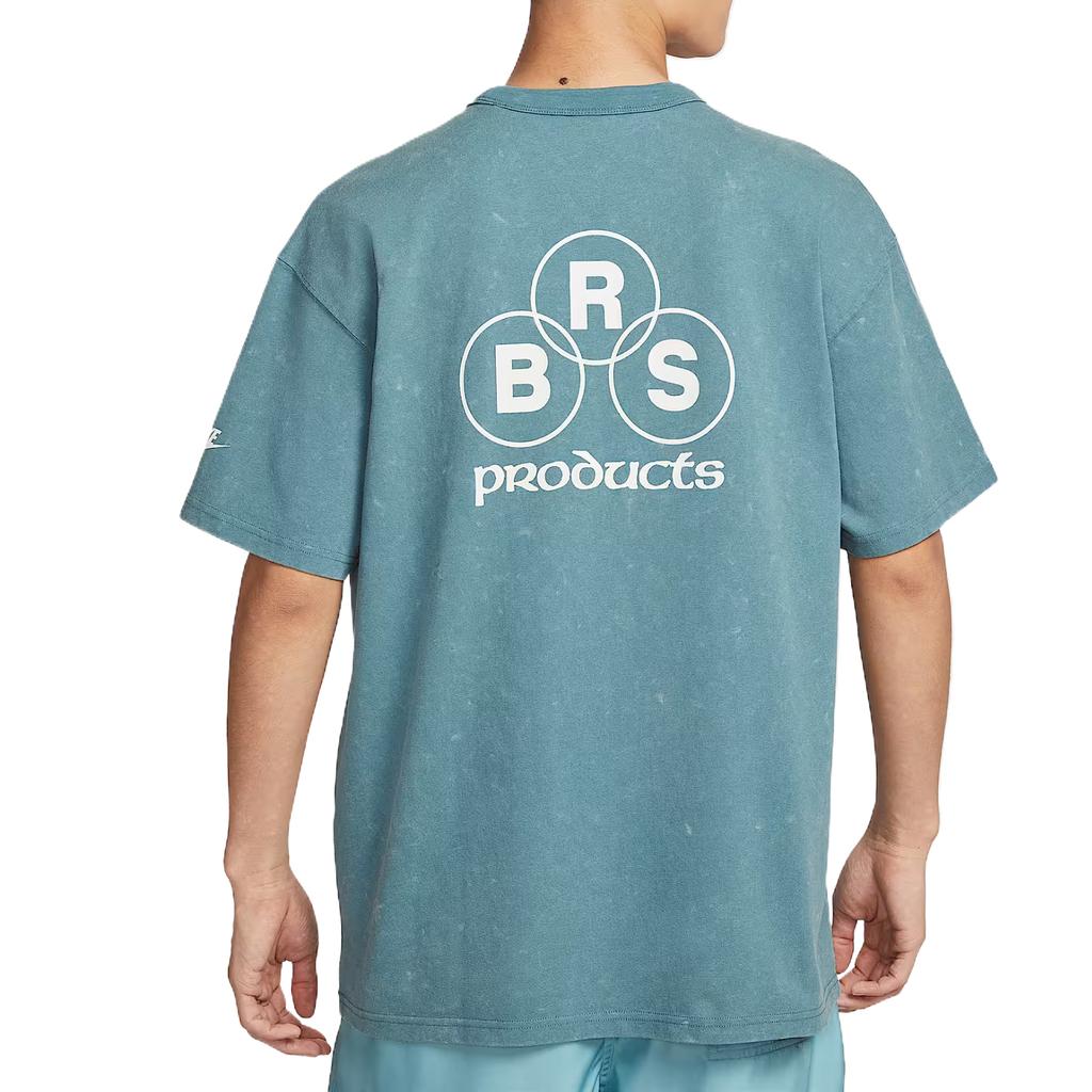 Nike Sportswear Simple Stylish Comfortable Solid Color Letter Short Sleeve T-Shirt Men Tops Smoke-Blue IF0621094