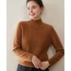 Women's Cashmere Cable Knit Semi-High Neck Sweater - Autumn/Winter Loose Fit Pullover