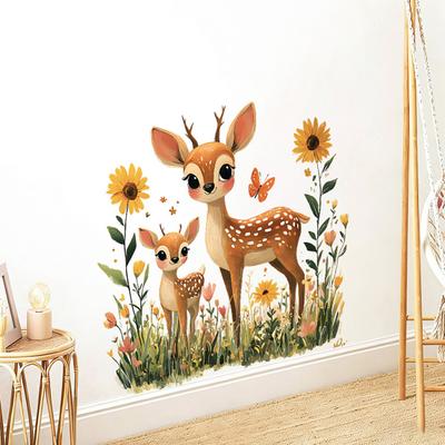 Adesivi Murali Cartoni Animati Animali Carini Decalcomania Murale Elefante Orso Gatto PVC Murale Artistico per Nursery Bambini Camera da Letto Sala Giochi Aula Decorazione Murale