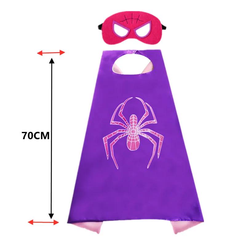 Girls Gwen Superhero Bodysuit Halloween Cosplay Masks Jumpsuit Kids Purple Cape Dress Up Kids Masks Dress Up Gift 100
