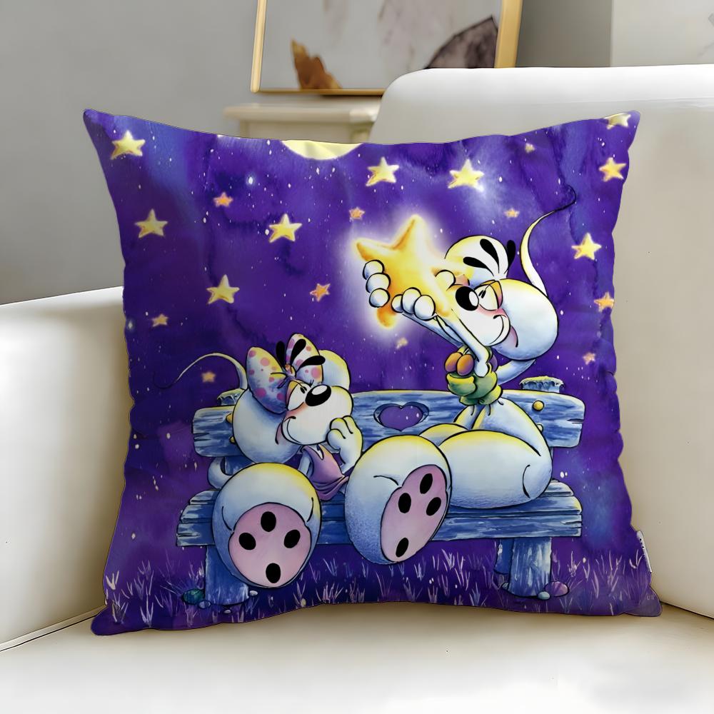 Klassischer Cartoon-Charakter Diddl Kissenbezug Weich & Leicht zu Waschen – Vielseitig für Sofa, Bett, Reise und Büro