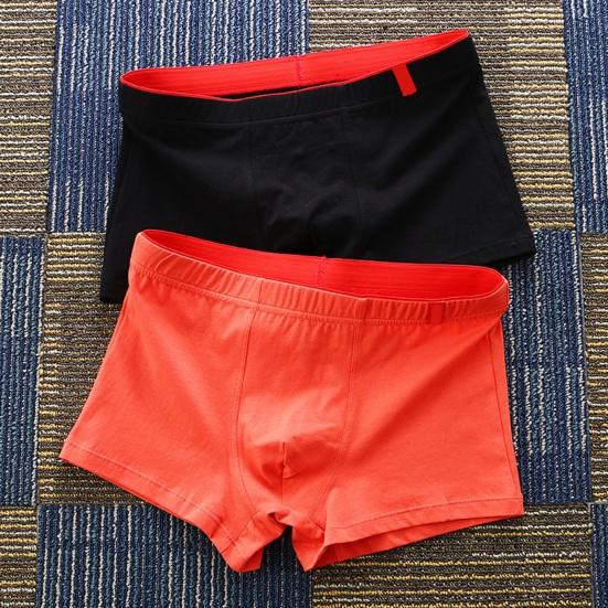 Yousheng Men Boxer Underwear Mid-rise Elastic Waistband U-Convex Shorts Briefs Soft Fabric Smooth Stitching Basic Panties