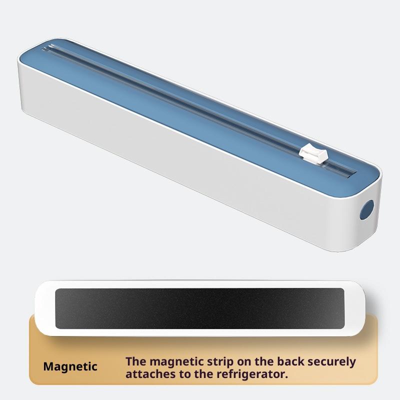 Dvojbřitý řezák na potravinovou fólii magnetický typ nastavitelný řezák na pečicí papír a hliníkovou fólii úložný box