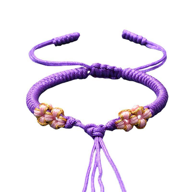 Ręcznie robiona tkana bransoletka z węzłem brzoskwiniowym na sznurku - DIY Szczęśliwy jadeitowy sznurek pleciony ręcznie w stylu chińskim