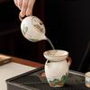Ru Kiln Light Luxury Tea Set: 'A Thousand Li of Rivers and Mountains' - Complete Teapot and Teacups Gift Box for Elders