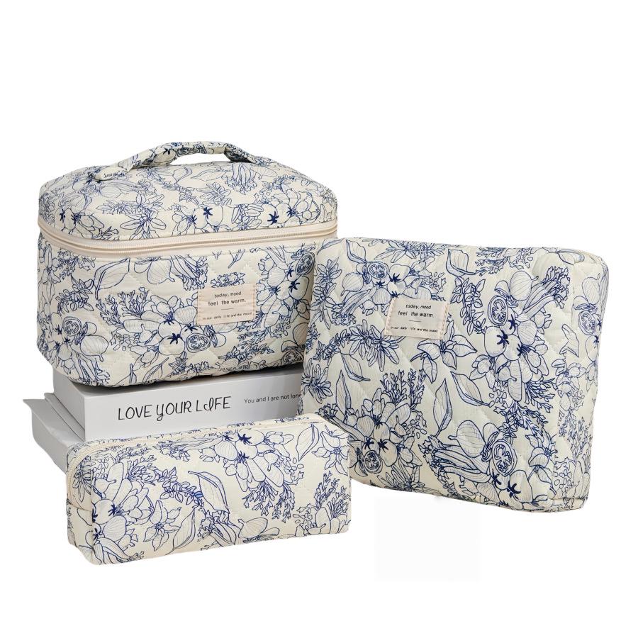 Lekka Etui Kosmetyczne Podróżne z Nadrukiem - Portmonetka o Dużej Pojemności i Przechowywanie Pędzli