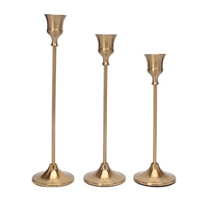 Taper Candle Holder European Style Vintage Brass Color Taper Candle Holders Decoration for Wedding