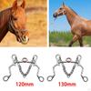 Copper Mouth Horse Bit with Chain Edging Hooks Silver Trims Central Roller Stainless Steel Gag