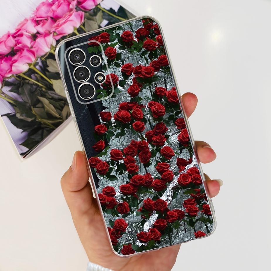 For Samsung Galaxy A13 Case A23 A33 A53 5G Cute Painted Cover Clear Silicone Soft TPU Phone Case For Samsung A53 A 13 23 33 Bags