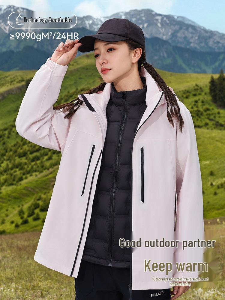 Custom Three-in-One Waterproof Winter Windbreaker with Detachable Liner and Logo