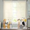 Cartoon Animal Cat Sheer Drapes for Living Room Bedroom Printed Window Curtain Luxury Home Balcony Decor Curtain Panels