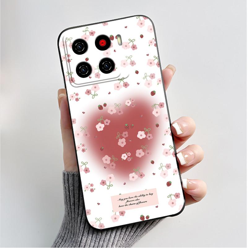 Printing Pattern Case For ZTE Blade A56 Z2473 Nubia A56 Soft Silicone Black Shell Cover For Blade A56 Pro Cute Flower Casing