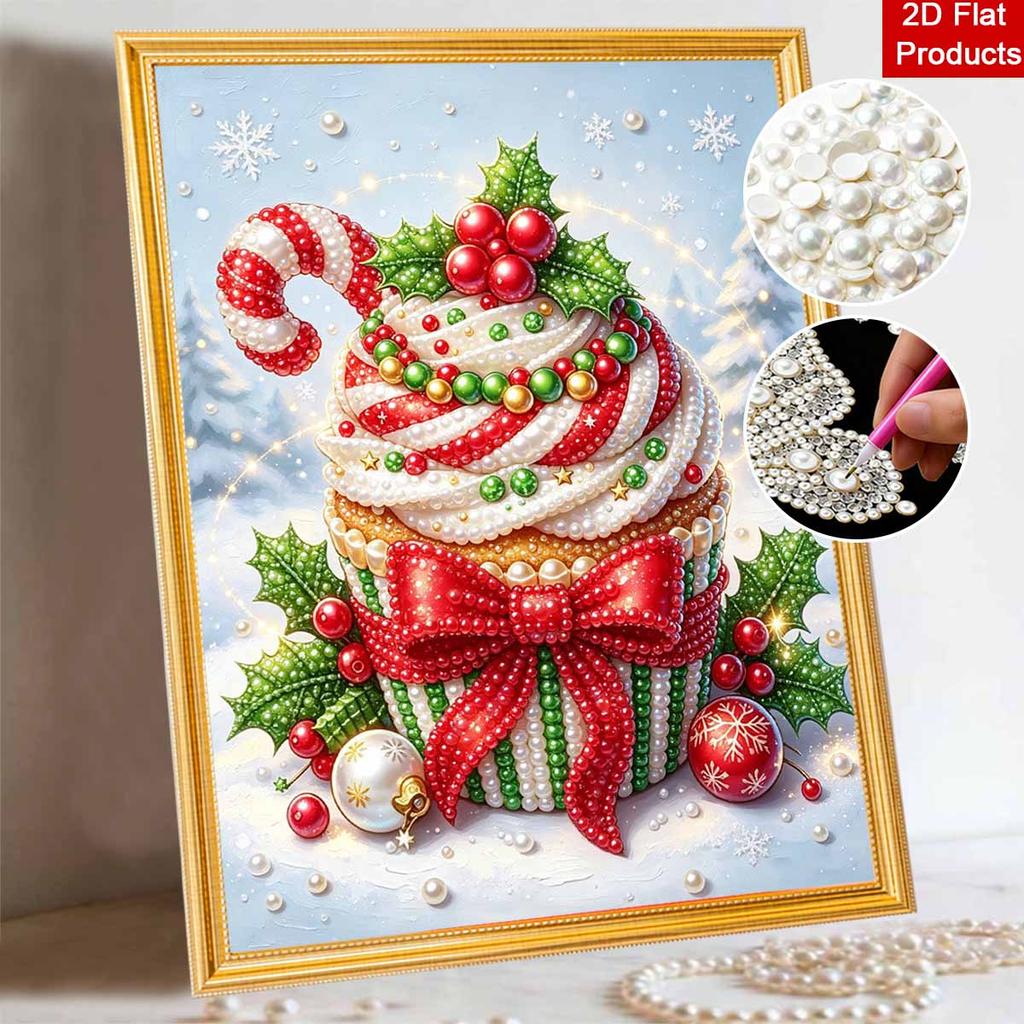 Christmas Cupcake Pearl Painting Kit Handmade DIY Home Decoration Painting