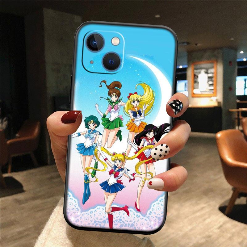 TR34 S-Sailors Art M-Moon Shell Phone Case for Samsung Galaxy S20 S21 S22 Ultra FE Plus A21S A22 A24 A25 A26 A30 A30S A31