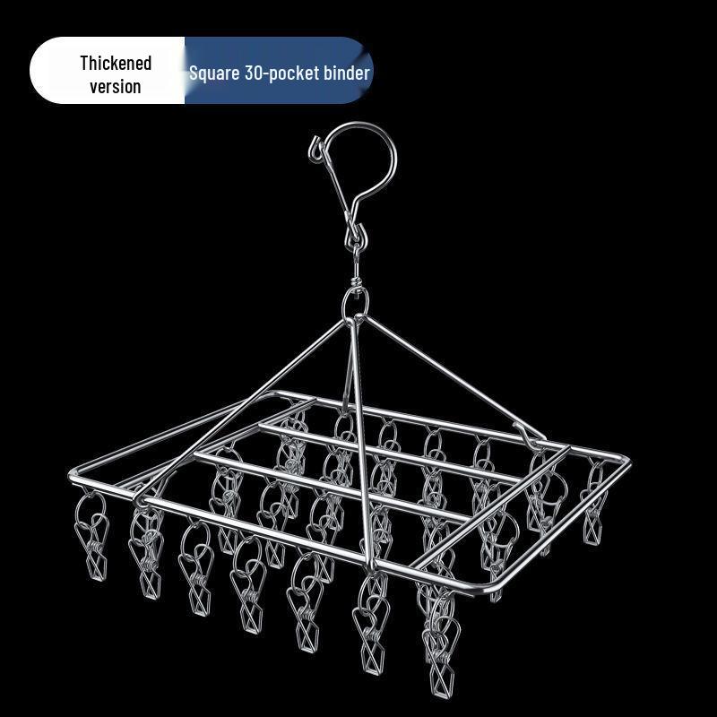 

Круглая вешалка из нержавеющей стали с прищепками для сушки носков и нижнего белья - Детский крючок, Многофункциональное бытовое использование