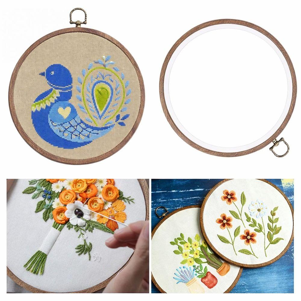 Imitated Wood Cross Stitch Hoop Plastic Embroidery Frame Craft Accessories  Hand Embroidery