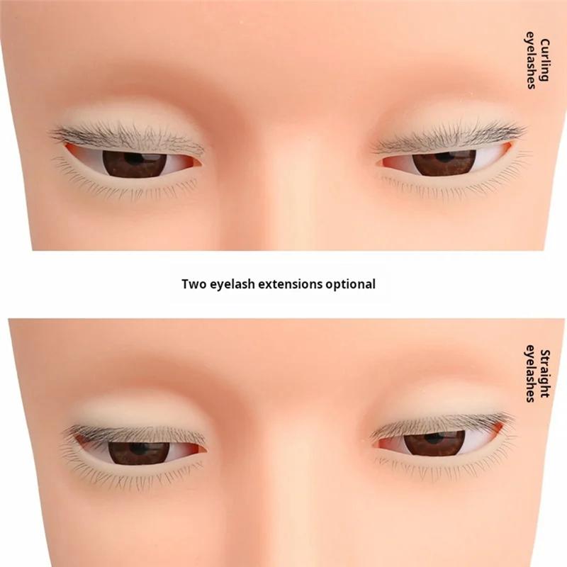 A04V Манекен-голова для наращивания ресниц с открытым глазом, ресницы B