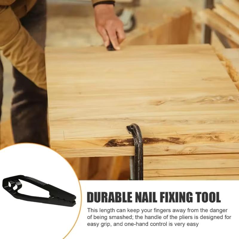 Portable Nail Fixer Woodworking Tool With Plastic Sliding Joint Pliers Finger Protection for Maintenance and Woodworking Projects