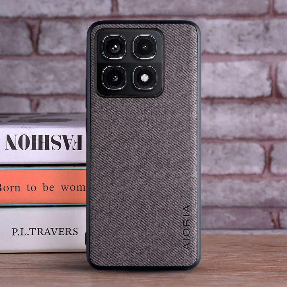 Luxury Textile Leather Case for Xiaomi 14T Pro 14T Soft Hard PC 3in1 material Phone Cover for Xiaomi 14T Pro 14T case