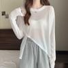 Versatile Plus Size T-shirt for Women, Summer Round Neck Basic Style, Loose and Lazy, Versatile, Irregular Sun Protection Top