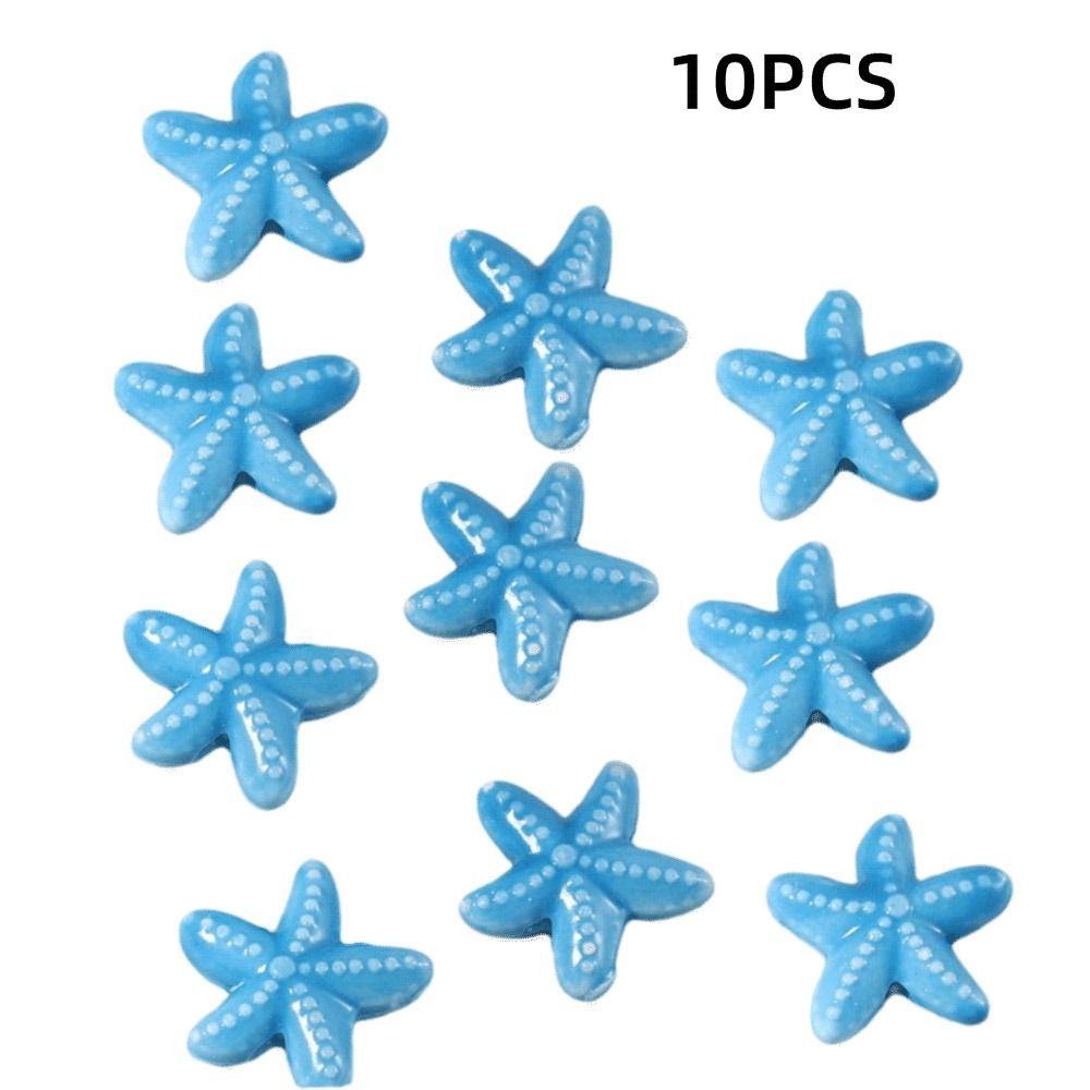 Starfish Shape Starfish Beads Handmade Craft Large Hole Beads Ceramic Beads  Earrings Making
