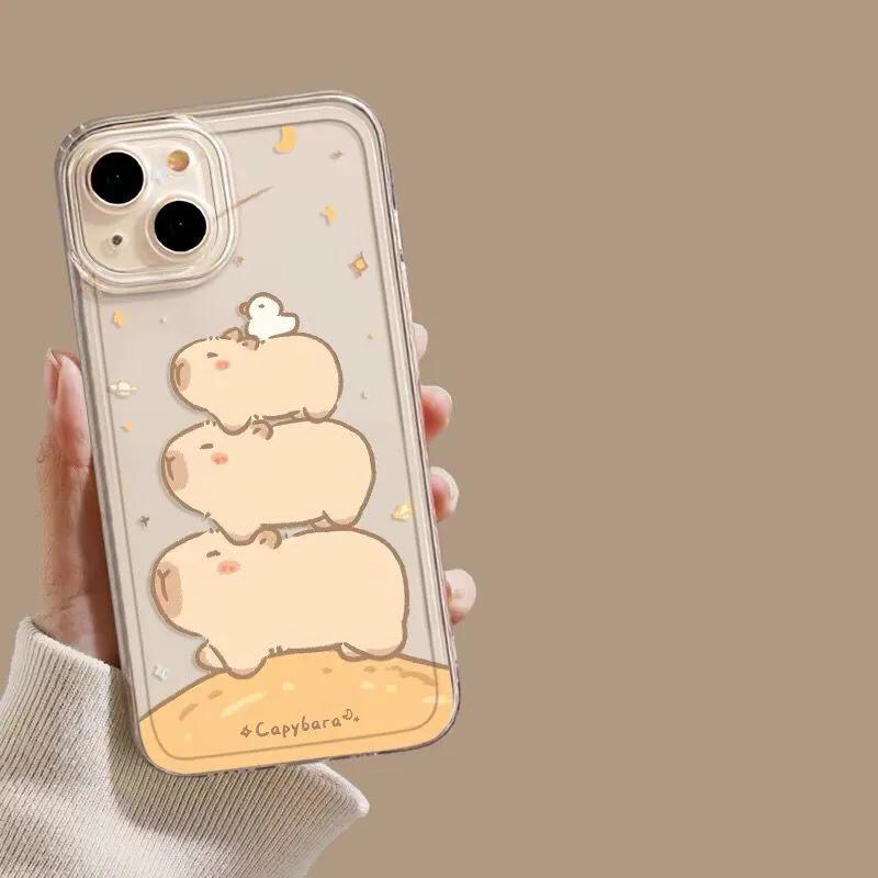 Cute Capybara Pattern Case for Samusng Galaxy S25 S24 S23 S22 S21 Ultra Plus S24FE S25Plus A55 A54 A35 A24 A34 A52 A53 5G Cover