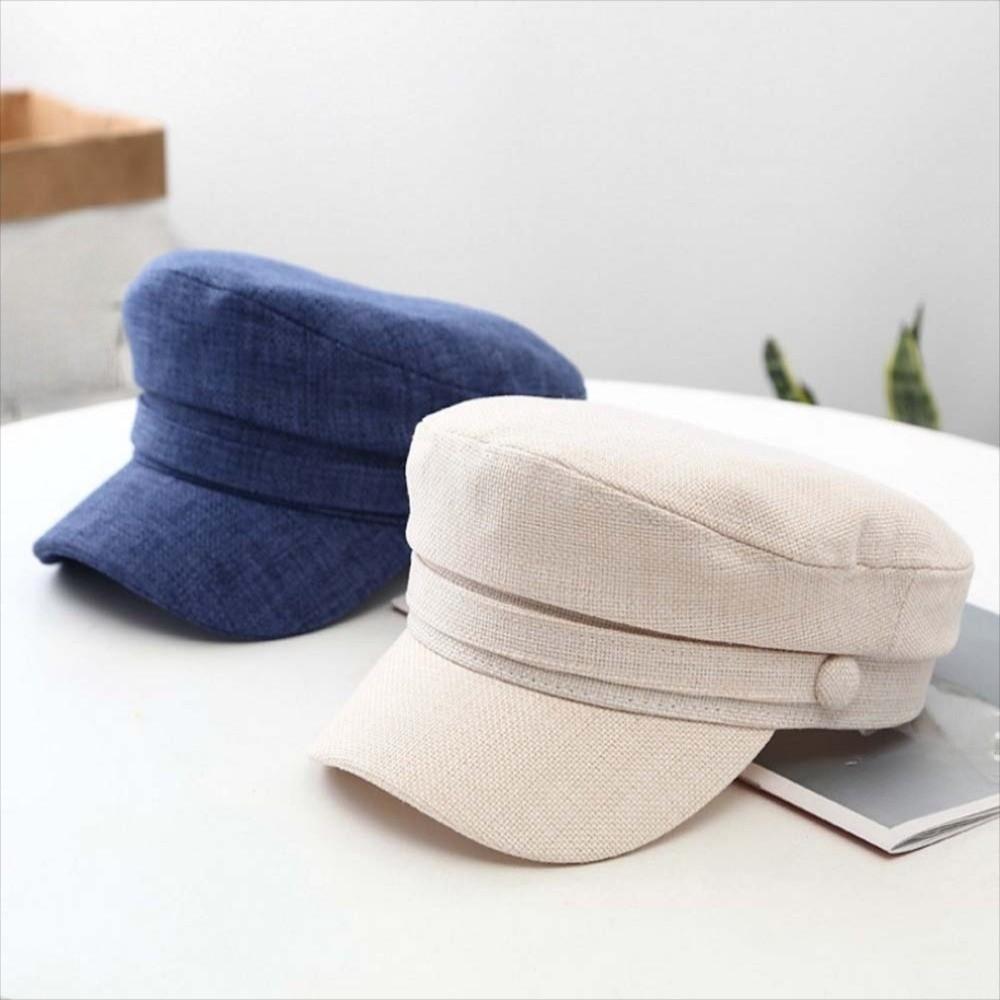 Visor Hats Fashion Octagonal Cap Cotton Linen Navy Hats Vintage Women Berets  Travel