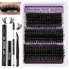 DIY Dense D-Curl False Eyelash Extension Set - Fluffy, Segmented & Curled Doll Lashes