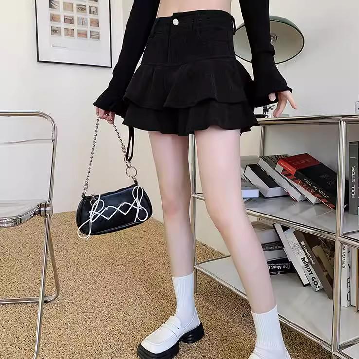 

2024 Autumn/Winter Women s Retro Corduroy Bodycon A-line Skirt – Slim Fit, Anti-exposure, Short Length S (for 86-96 lbs)