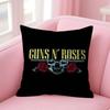 Classic Rock Band Retro Music Print Cushion Cover, Soft Plush Square Throw Pillowcase for Sofa Living Room Home Decor