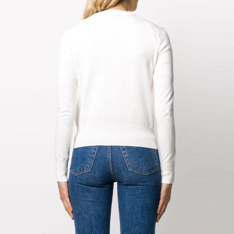 Polo Ralph Lauren Solid Color Logo Embroidered Knit Cardigan Women Outerwear White 211784759-003