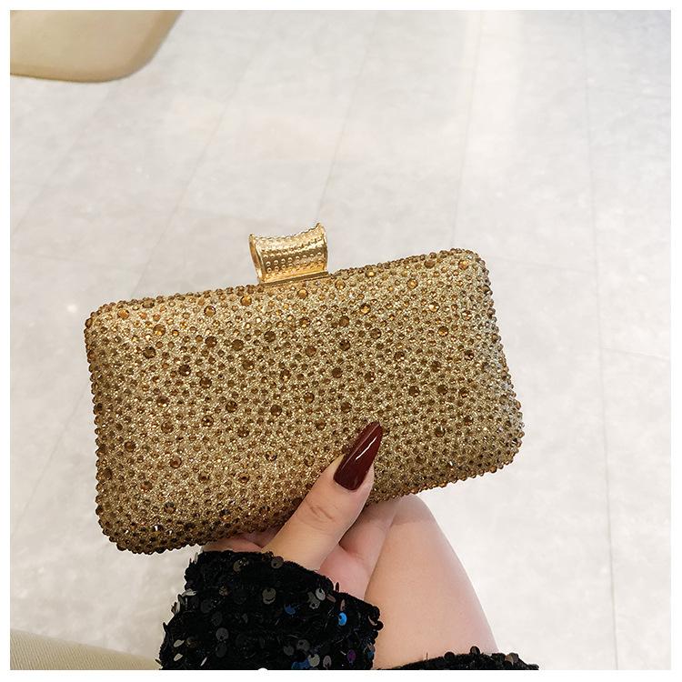 Bolso de Fiesta Brillante para Mujer Bolso de Cena de Celebridad con Diamantes Calientes Bolso de Mano de Pedrería de Lujo Bolso de Noche para Fiesta