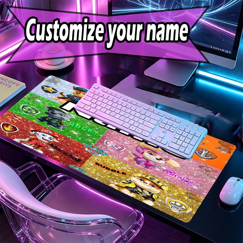 Custom Name Personalized PAW Patrol Pattern Mousepad, Laptop PC Desk Mat, Decorative Desk Mat for Home Keyboard Pad Gift