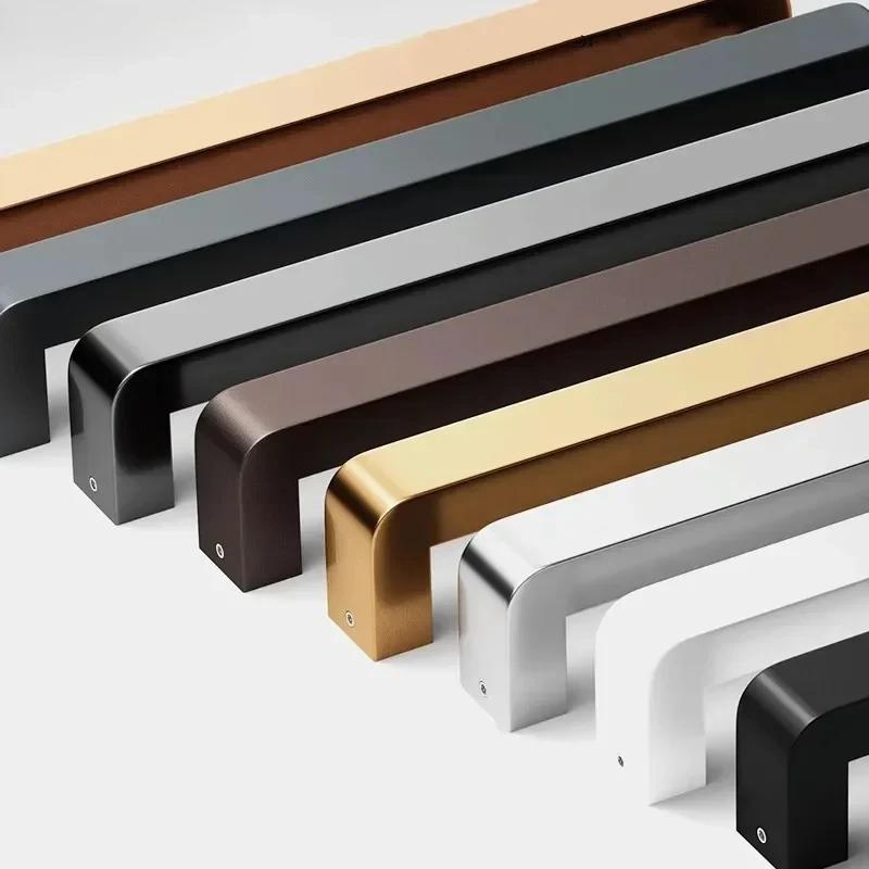 1 pár madla na skleněné dveře z nerezové oceli, čtvercové trubkové úchytky, kartáčované, zesílené, knoflíky na posuvné stodolové dveře, kuchyňské, koupelnové doplňky