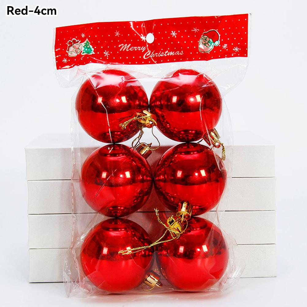 

Украшения для рождественской елки, шары, рождественские украшения, блестящий шар, подвесной шар, новогодняя вечеринка, кулон, декор, реквизит, подарочные принадлежности 4cm/6Pcs красный