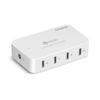 Smart 4-Port USB Charging Station 60 Watts Quick Charger QC 3.0 White