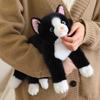 40Cm Fluffy Cat Plush Toy Stuffed Orange Grey Black White Brown Kitten Lying Animal Doll Like Real Plushie Companion Gift