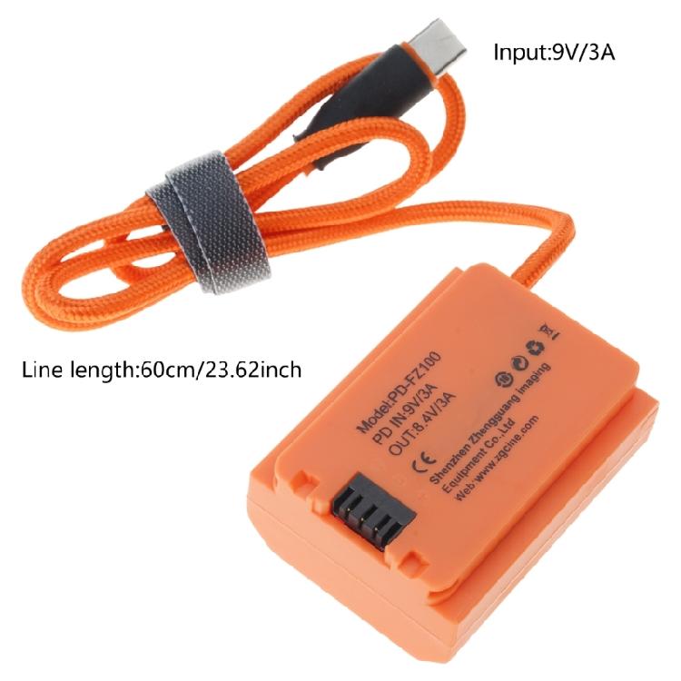 Type C to FZ100 Dummy Battery Wire for A7III A7RIII A7SIII A7RM4 A9 Provides Stable Power for Photography and Filming