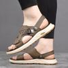Fashion Fashion Antiskid Beach Dual-purpose Sandals New Handmade Comfort Flat Summer Male Sandals Men Breathable Leather Outdoor Sandals